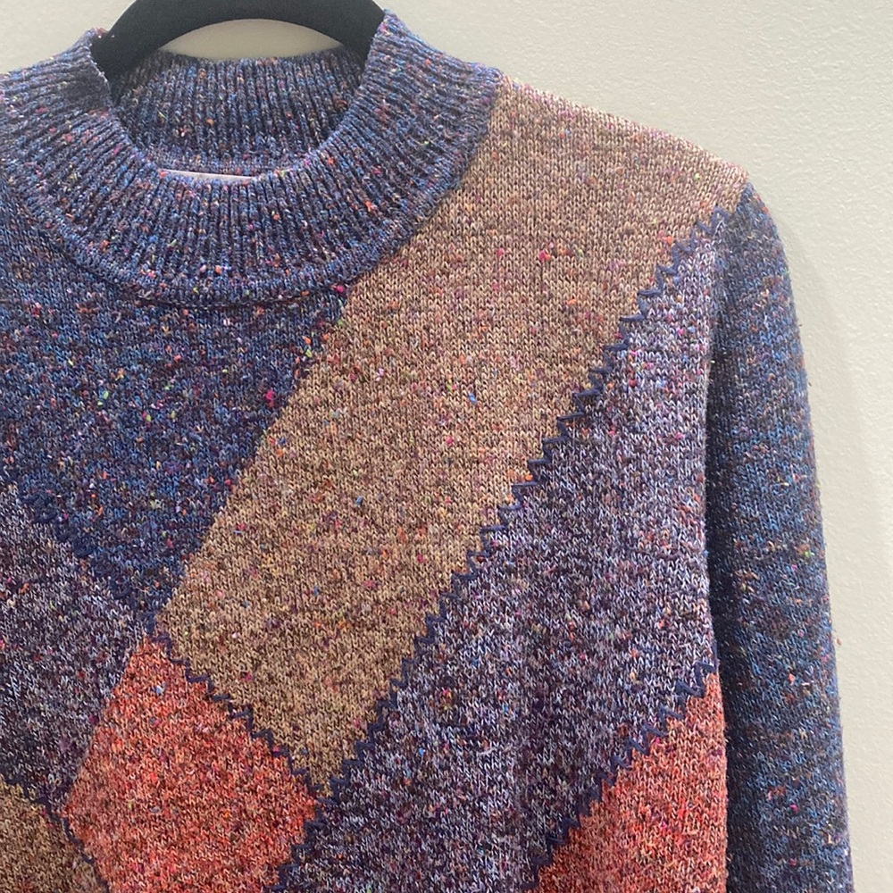 Alfred dunner space dye argyle sweater medium